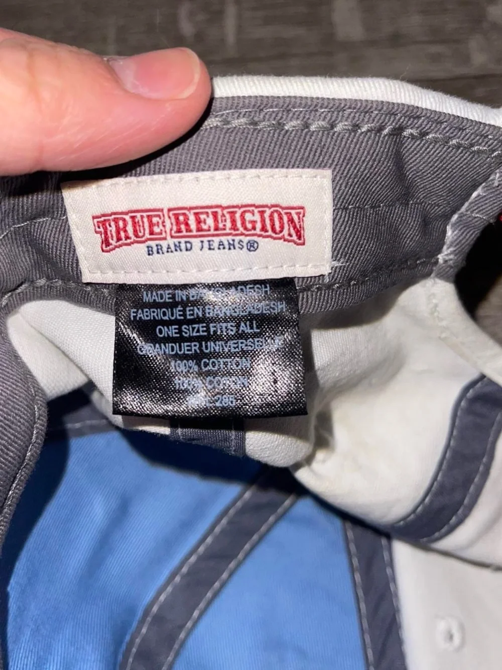 RARE True Religion 2002 Brand Jeans Baseball Cap Hat White & Red Stitching